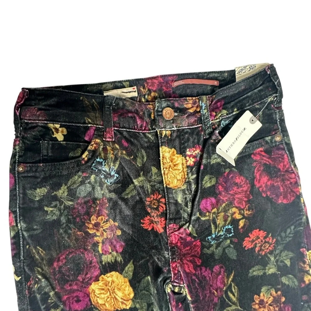 NWT Anthropologie Pilcro Velvet Floral Stretch Jeans 25 - Picture 11 of 16